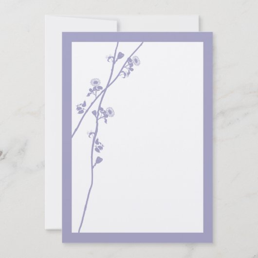 Lavender Wild Flower Branch Wedding Invites Kaart (Achterkant)