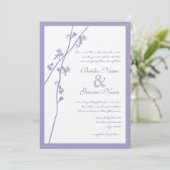 Lavender Wild Flower Branch Wedding Invites Kaart (Staand voorkant)