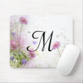 Lavender Wild Flowers Monogram Initiaal Muismat (Met muis)