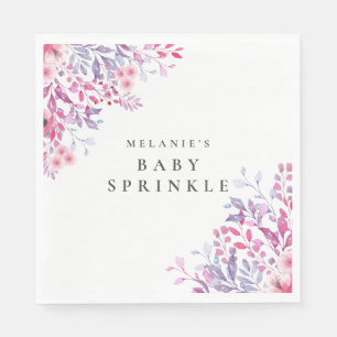Lavender Wildbloemen Floral Baby Sprinkle / Shower Servet