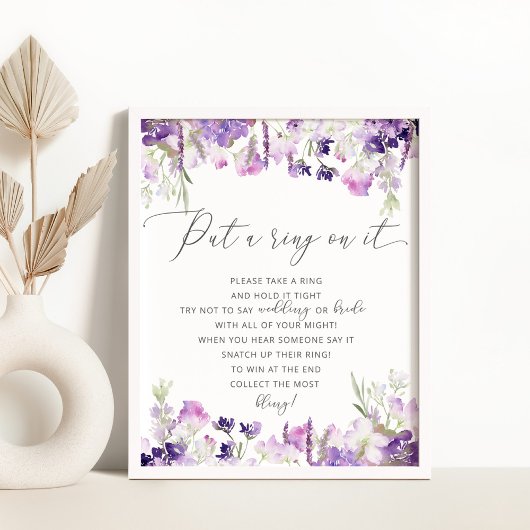 Lavender wilde bloemen laten een ring op het spel  poster