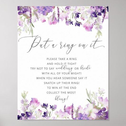 Lavender wilde bloemen laten een ring op het spel  poster (Voorkant)