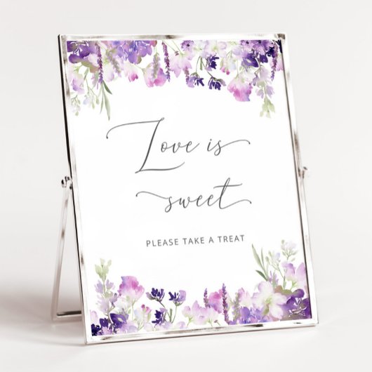 Lavender wilde bloemen Liefde is zoet Poster