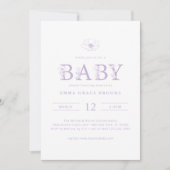 Lavender Wildflower Baby Shower All-in-One  Kaart (Voorkant)
