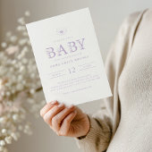 Lavender Wildflower Baby Shower All-in-One  Kaart
