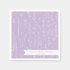 Lavender Wildflower Baby Shower | Floral Pattern  Servet
