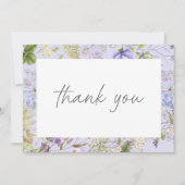 Lavender Wildflower Garden Romantic Wedding Bedankkaart (Voorkant)