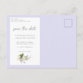 Lavender Wildflower Garden Save the Date Photo Briefkaart (Achterkant)