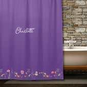 Lavender Wildflower greenery waterverf Douchegordijn