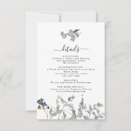 Lavender Wildflower Greenery Wedding Details Kaart
