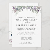 Lavender Wildflower & Greenery Wedding Invitation Aankondiging (Voorkant / Achterkant)