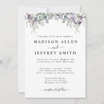 Lavender Wildflower & Greenery Wedding Invitation