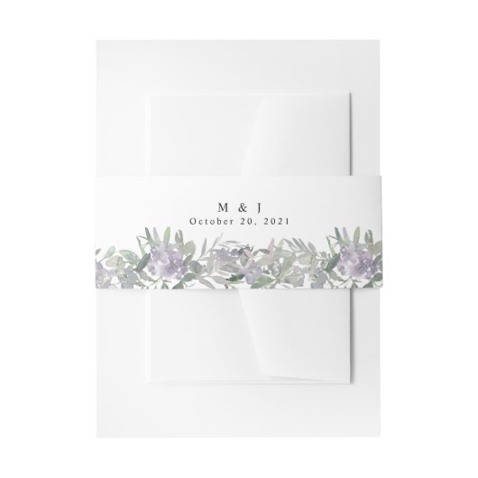 Lavender Wildflower Greenery Wedding Uitnodigingen Wikkel (Voorkant Voorbeeld)