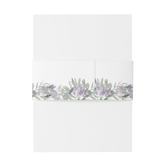 Lavender Wildflower Greenery Wedding Uitnodigingen Wikkel (Achterkant Voorbeeld)