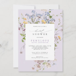 Lavender Wildflower Meadow Garden Bridal Shower Kaart