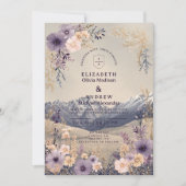 Lavender Wildflower Mountain Wedding Kaart (Voorkant)