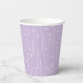 Lavender Wildflower Party Cup | Botanical Pattern Papieren Bekers (Achterkant)