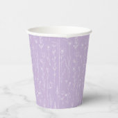 Lavender Wildflower Party Cup | Botanical Pattern Papieren Bekers (Rechts)