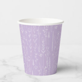 Lavender Wildflower Party Cup | Botanical Pattern Papieren Bekers