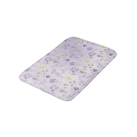 Lavender Wildflower Pattern Badmat (Gekanteld)
