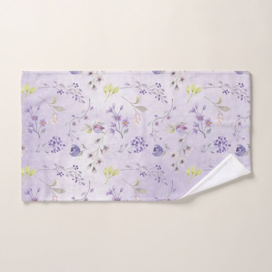 Lavender Wildflower Pattern Handdoek (Handdoek)
