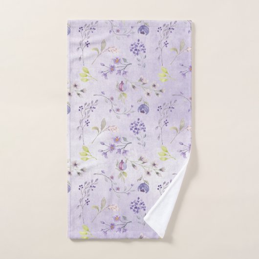 Lavender Wildflower Pattern Handdoek (Handdoek)