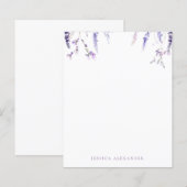 Lavender Wildflowers Personalized Stationery (Voorkant / Achterkant)