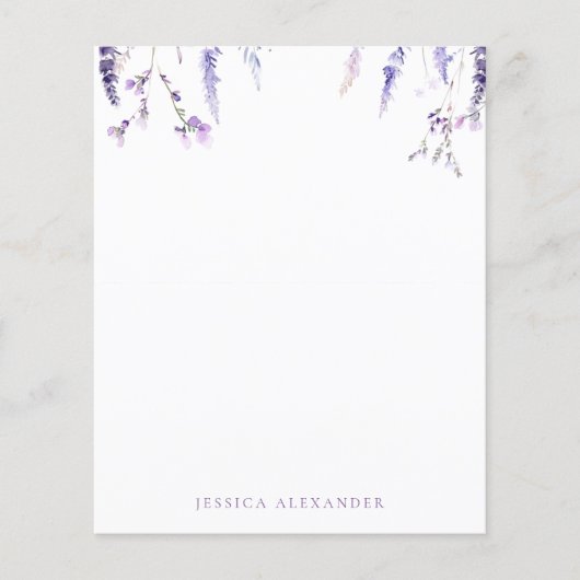 Lavender Wildflowers Personalized Stationery (Voorkant)