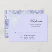 Lavender Winter Snowflake Wedding RSVP (Voorkant / Achterkant)