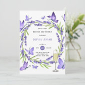 Lavender Wisteria & Butterflies Brunch & Bubble in Kaart (Staand voorkant)