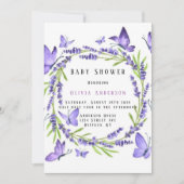 Lavender & Wisteria Butterflies Girl Baby shower Kaart (Voorkant)