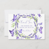 Lavender Wisteria & Butterflies Weddenschap Bedankkaart (Voorkant)