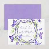 Lavender Wisteria & Butterflies Weddenschap Bedankkaart (Voorkant / Achterkant)