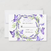 Lavender Wisteria & Butterflies Wedding RSVP (Voorkant)