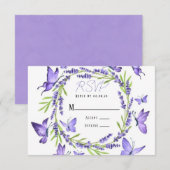 Lavender Wisteria & Butterflies Wedding RSVP (Voorkant / Achterkant)