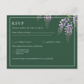 Lavender WISTERIA Emerald Green All-in-1 Wedding Briefkaart (Voorkant)