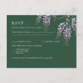 Lavender WISTERIA Emerald Green All-in-1 Wedding Briefkaart (Voorkant)