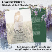 Lavender WISTERIA Emerald Green All-in-1 Wedding Flyer