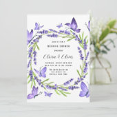 Lavender Wisteria en Butterflies Wedding Shower Kaart (Staand voorkant)