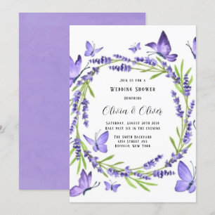 Lavender Wisteria en Butterflies Wedding Shower Kaart