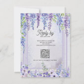 Lavender Wisteria Floral Arch QR Code Wedding RSVP Kaartje (Achterkant)