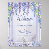 Lavender Wisteria Floral Arch Wedding Welcome Poster (Voorkant)