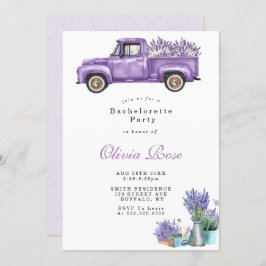 Lavender Wisteria Truck Bachlorette Party Invites