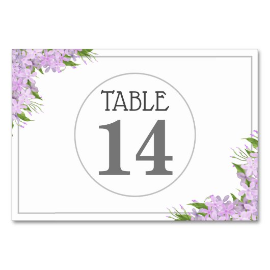 Lavender Wisteria Wedding Table Number Kaart (Voorkant)