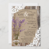 Lavender Wood Lace Rustic Wedding Kaart (Voorkant)