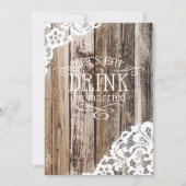 Lavender Wood Lace Rustic Wedding Kaart (Achterkant)