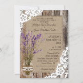 Lavender Wood Lace Rustic Wedding Kaart (Voorkant)