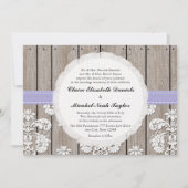 Lavender Wood Lace Wedding Invitations Kaart (Voorkant)