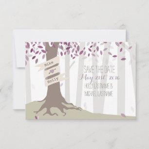 Lavender Woodland Wedding Save the Date
