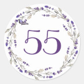 Lavender Wreath for 55th Jubileum Ronde Sticker (Voorkant)